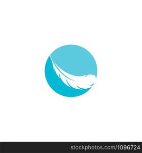 feather illustration logo vector template