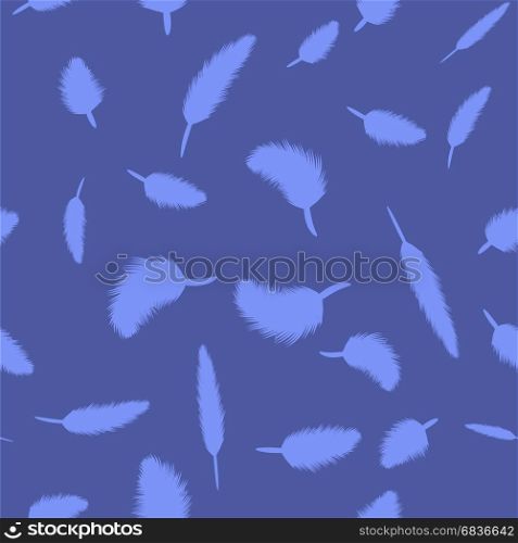 Feather Pen Seamless Pattern. Feather Pen Seamless Pattern on Blue Background