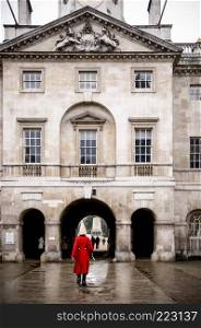 FEB 28, 2011 LONDON, UK : Member of the Queen&rsquo;s Horse Guard at Horse Guards Parade.