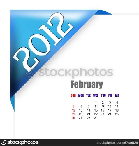 February of 2012 calendar