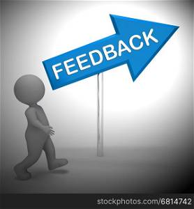 Feedback Arrow Sign Shows Opinion Evaluation 3d Rendering