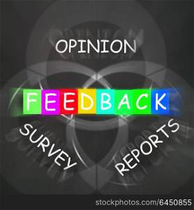Feedback Displaying Reports and Surveys of Opinions