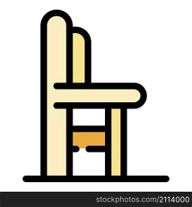 Feeding chair icon. Outline feeding chair vector icon color flat isolated. Feeding chair icon color outline vector