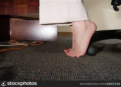 Feet of an office worker