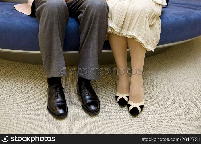 Feet of senior couple