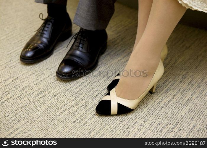 Feet of senior couple