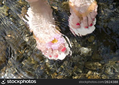 Feet underwater