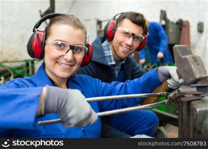 female apprentice worker