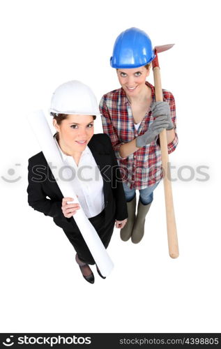 Female architect and builder