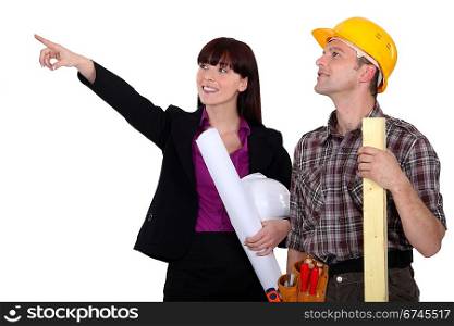 Female architect and builder