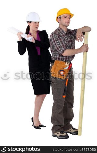 female architect and male carpenter
