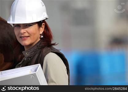 Female architect in charge of construction