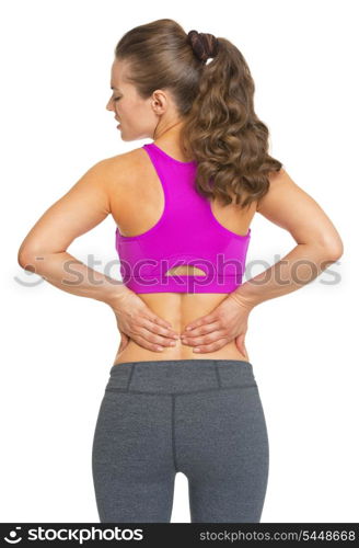 Female athlete having backache