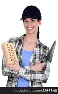 Female bricklayer
