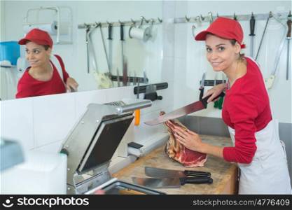 female butchers at work