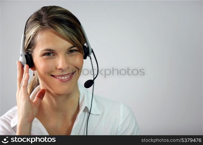 Female call-center worker