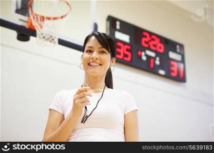 Female Coach Of High School Basketball Team
