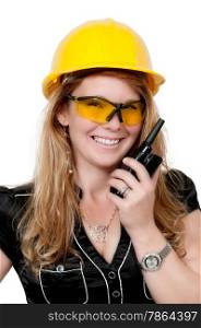 Female construction worker on a job site