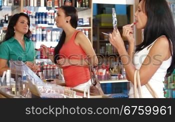 Female Customers in Cosmetics Store