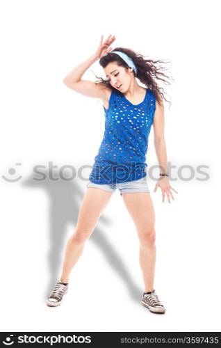 female dancer isolated on white background