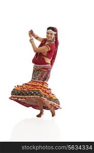 Female dandiya dancer dancing