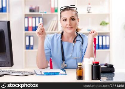 Female doctor neurologist working in the clinic 