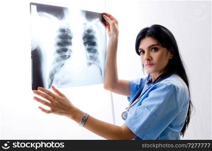 Female doctor radiologist working in the clinic 