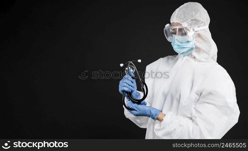 female doctor wearing special medical equipment 2