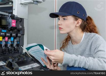 female engineers checking an installation manual