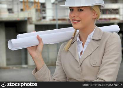 female entrepreneur in construction site