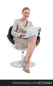 Female executive at laptop computer