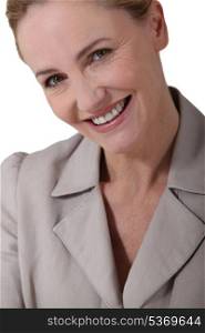 Female executive smiling
