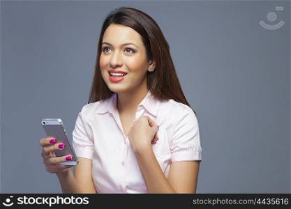 Female executive with a mobile phone