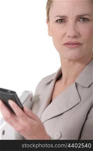 Female executive with cellphone
