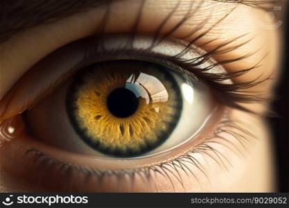 Female eye close up. Generative AI. High quality illustration. Female eye close up. Generative AI