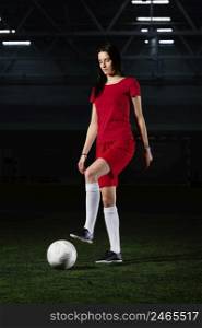 female football player with ball 2