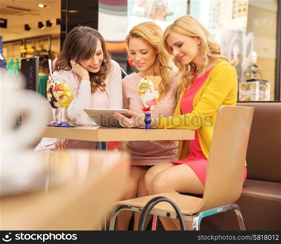 Female friends enjoying their fruit dessert
