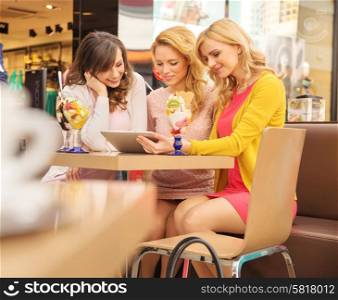 Female friends enjoying their fruit dessert