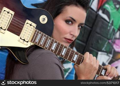 Female guitarist
