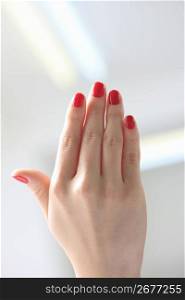 Female hand of nail polish