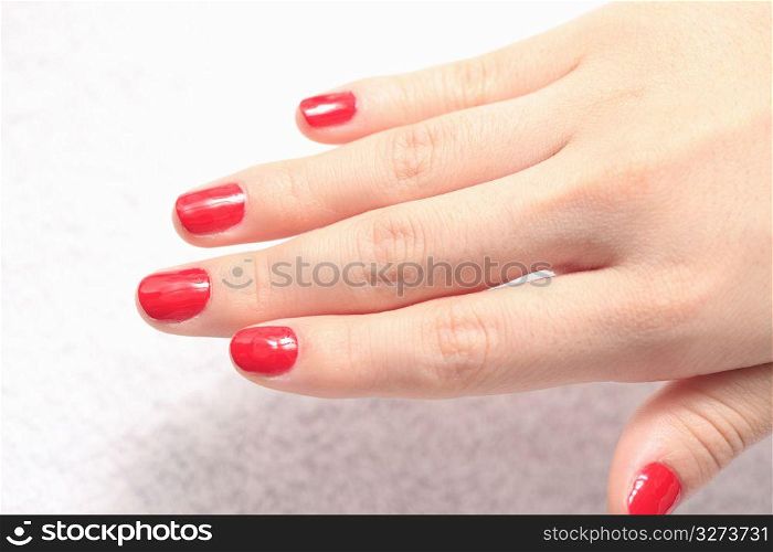 Female hand of nail polish