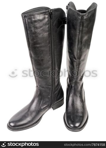 female high boots isolated on white background, studio shot