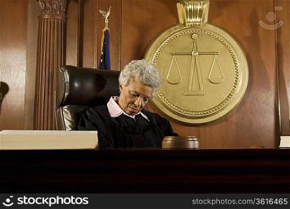 Female judge sleeping in court