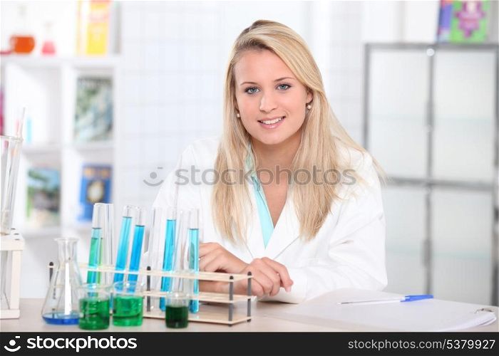 Female lab assistant