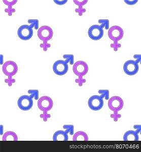 Female Male Symbols Seamless Pattern on White Background. Female Male Symbols Seamless Pattern