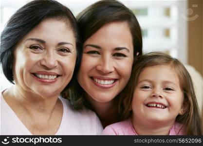 Female Members Of Multi Generation Family At Home