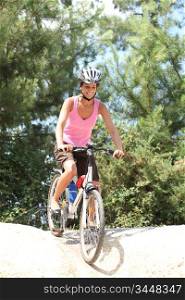 Female mountain biker