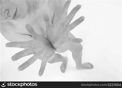 Female Nude Holding Hands Together