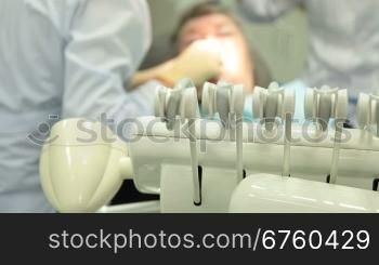 Female patient at the dentist surgery, closeup