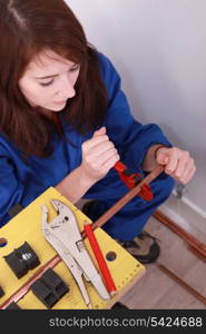 Female plumber